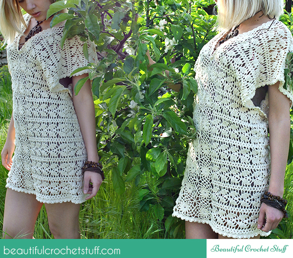 crochet leaf tunic free pattern