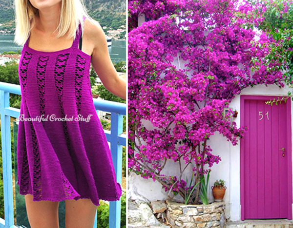 Crochet Purple Dress Free Pattern