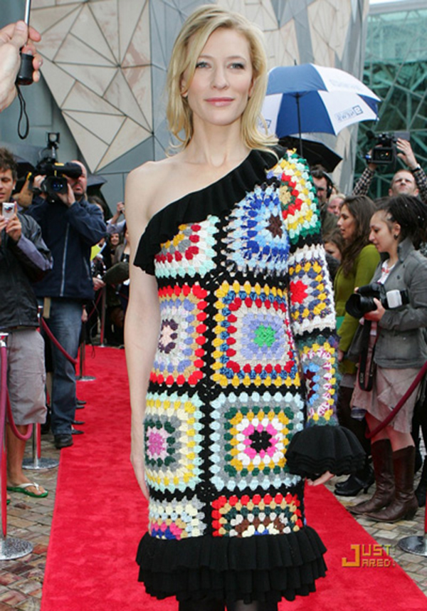 Cate Blanchett Granny Square Dress