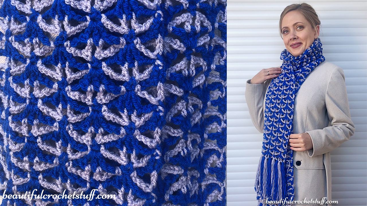 crochet azulejo scarf free pattern