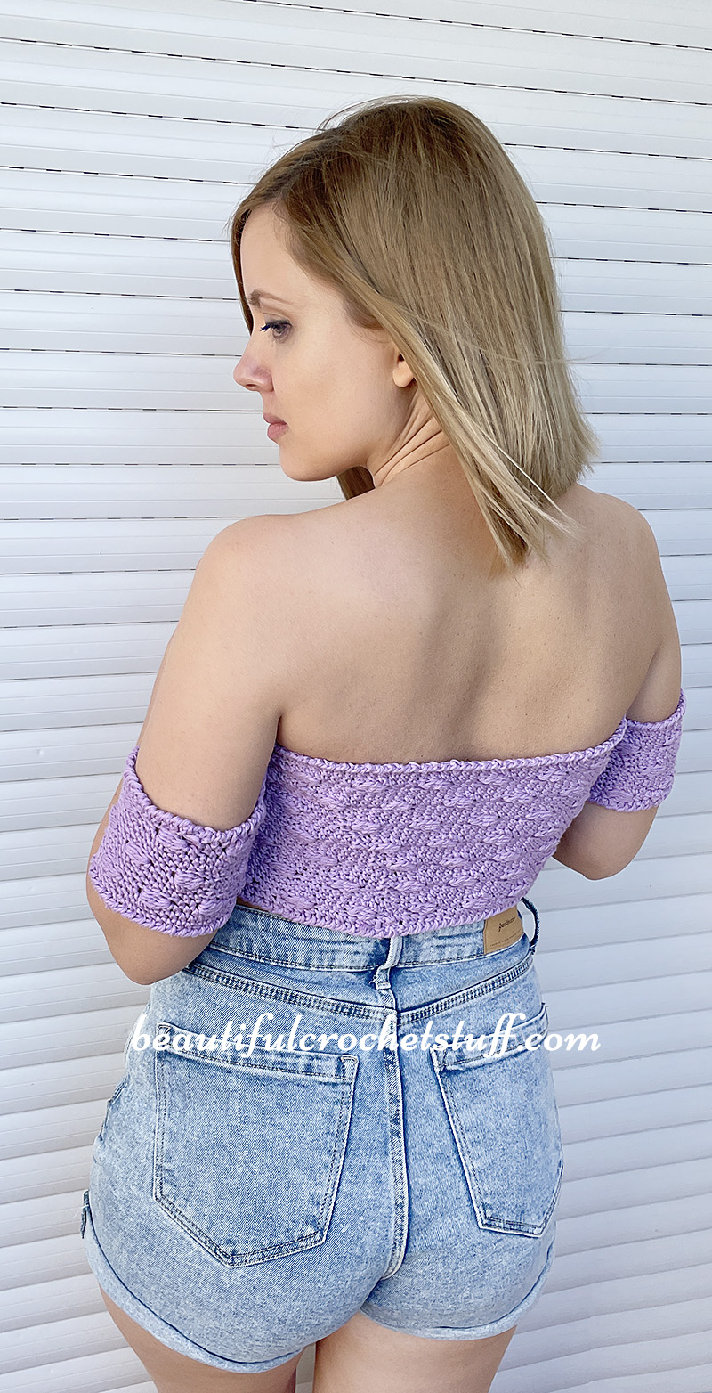 crochet off the shoulder crop top free pattern