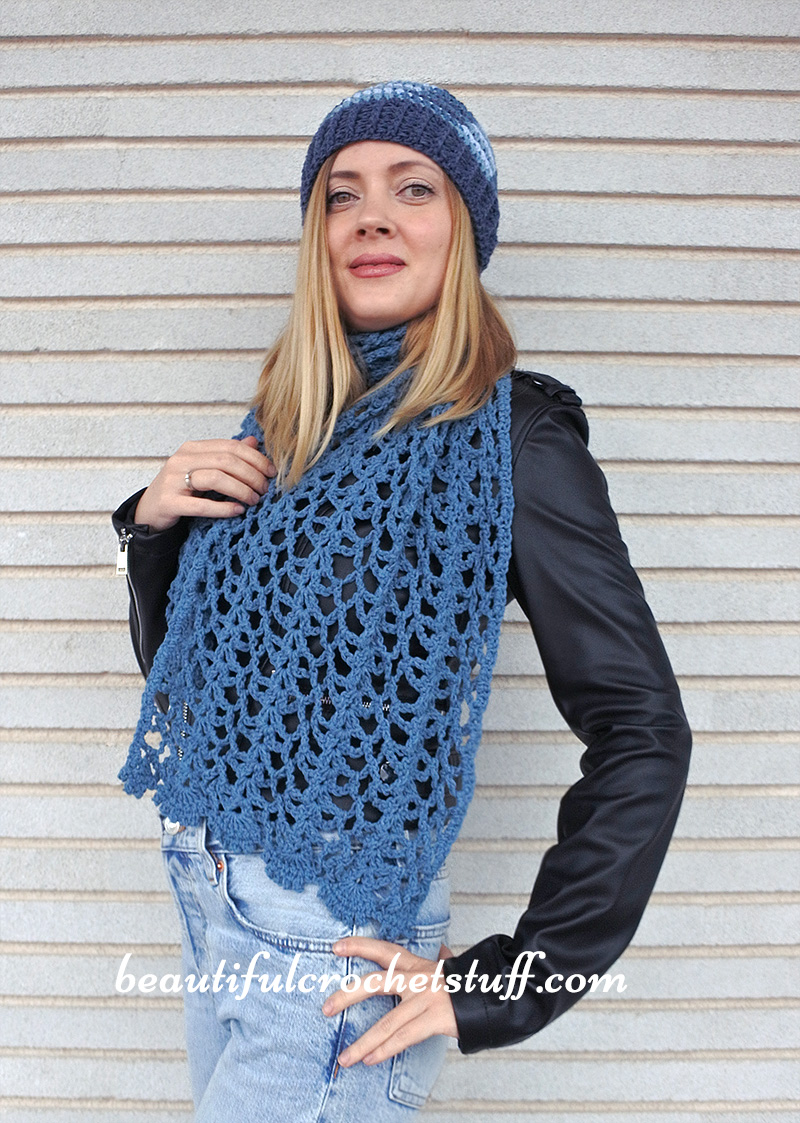 crochet lace scarf and beanie free pattern