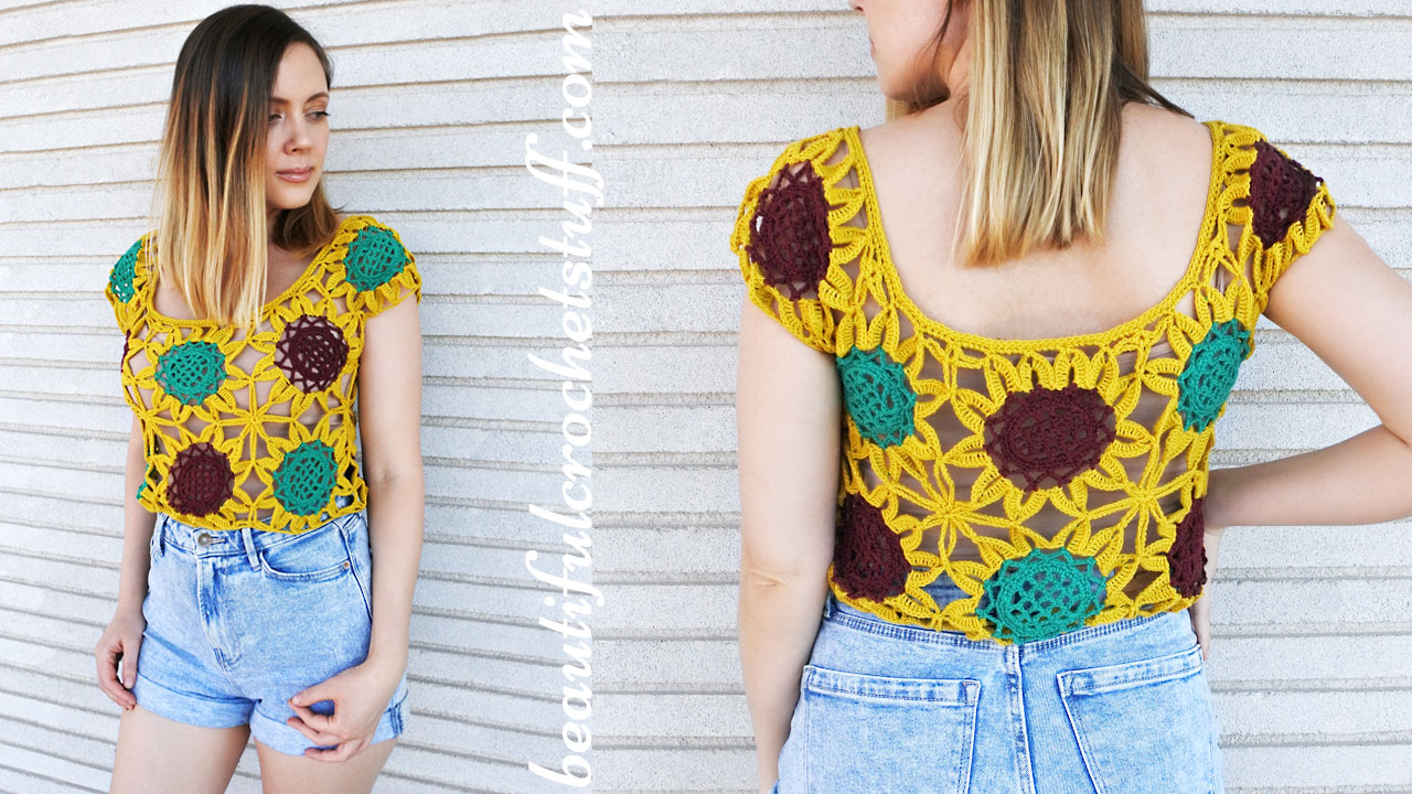 crochet-sunflower-top-free-pattern