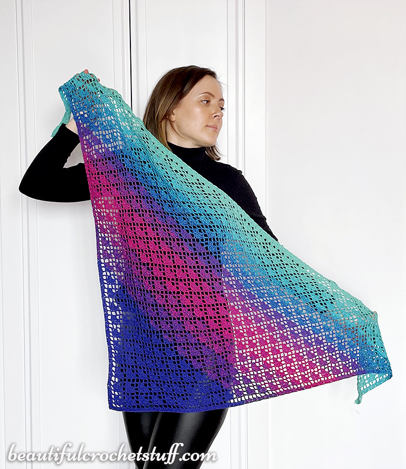 crochet heart shawl free pattern 4