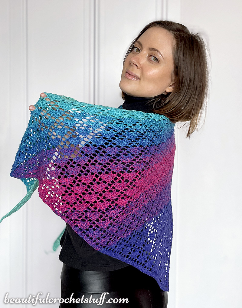 crochet heart shawl free pattern 6