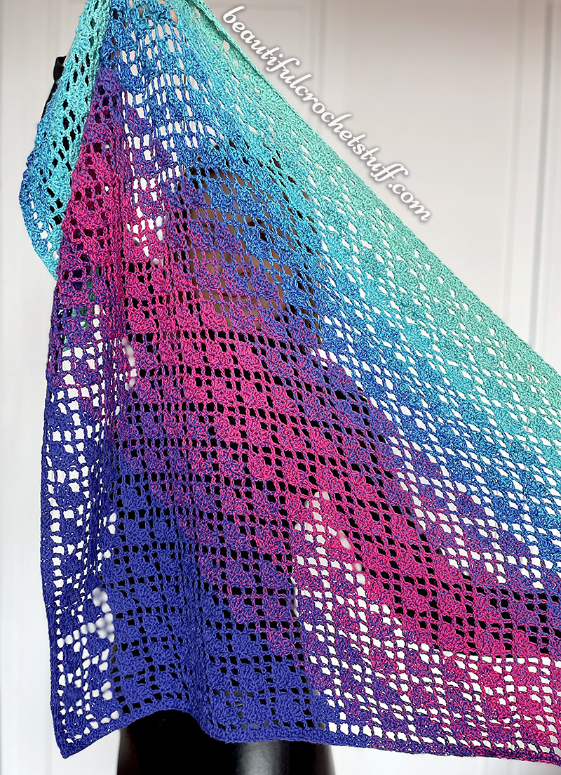 crochet heart shawl free pattern 7