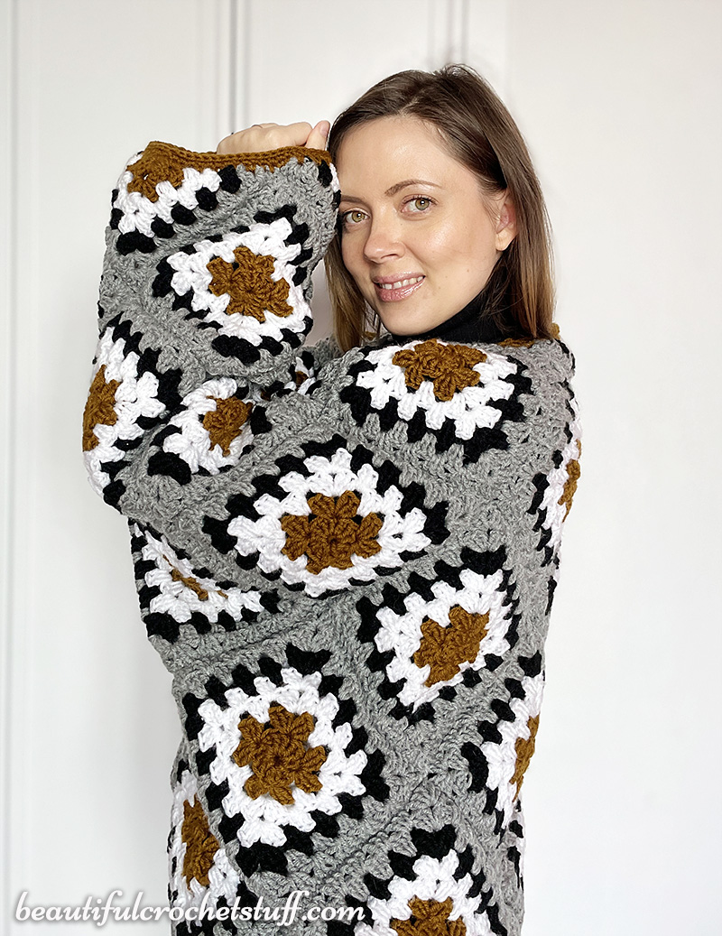 crochet oversized cardigan free pattern 11