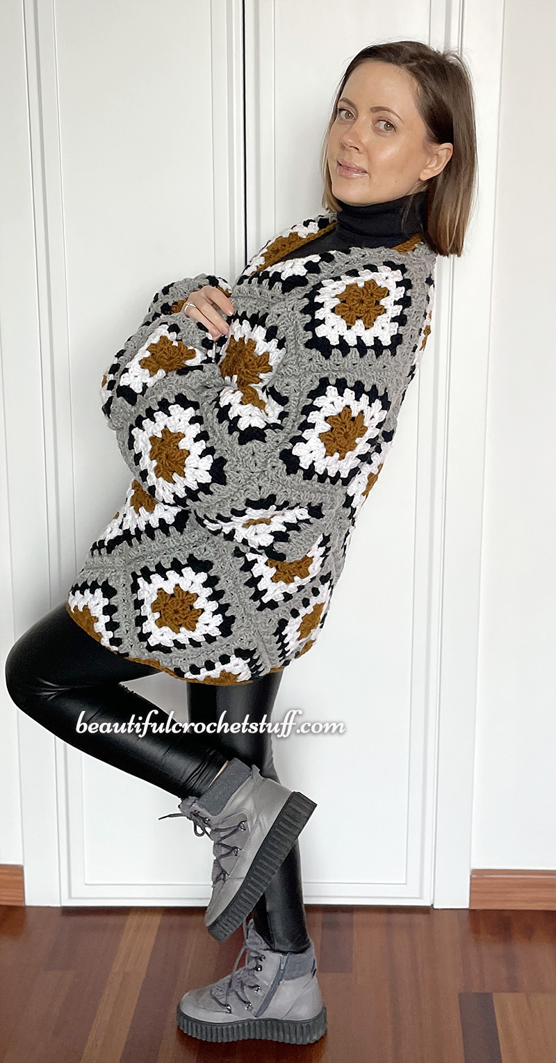 crochet oversized cardigan free pattern 2