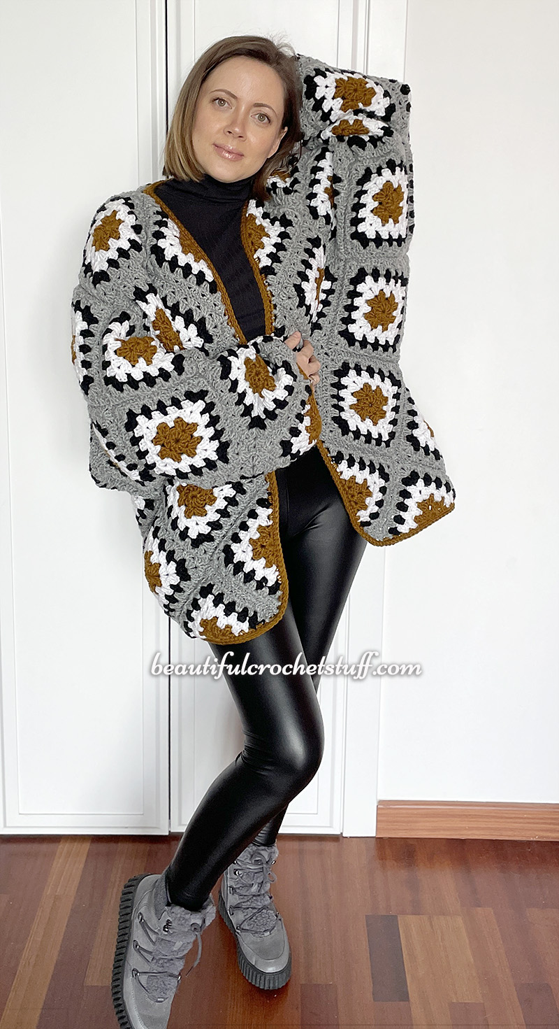 crochet oversized cardigan free pattern 5