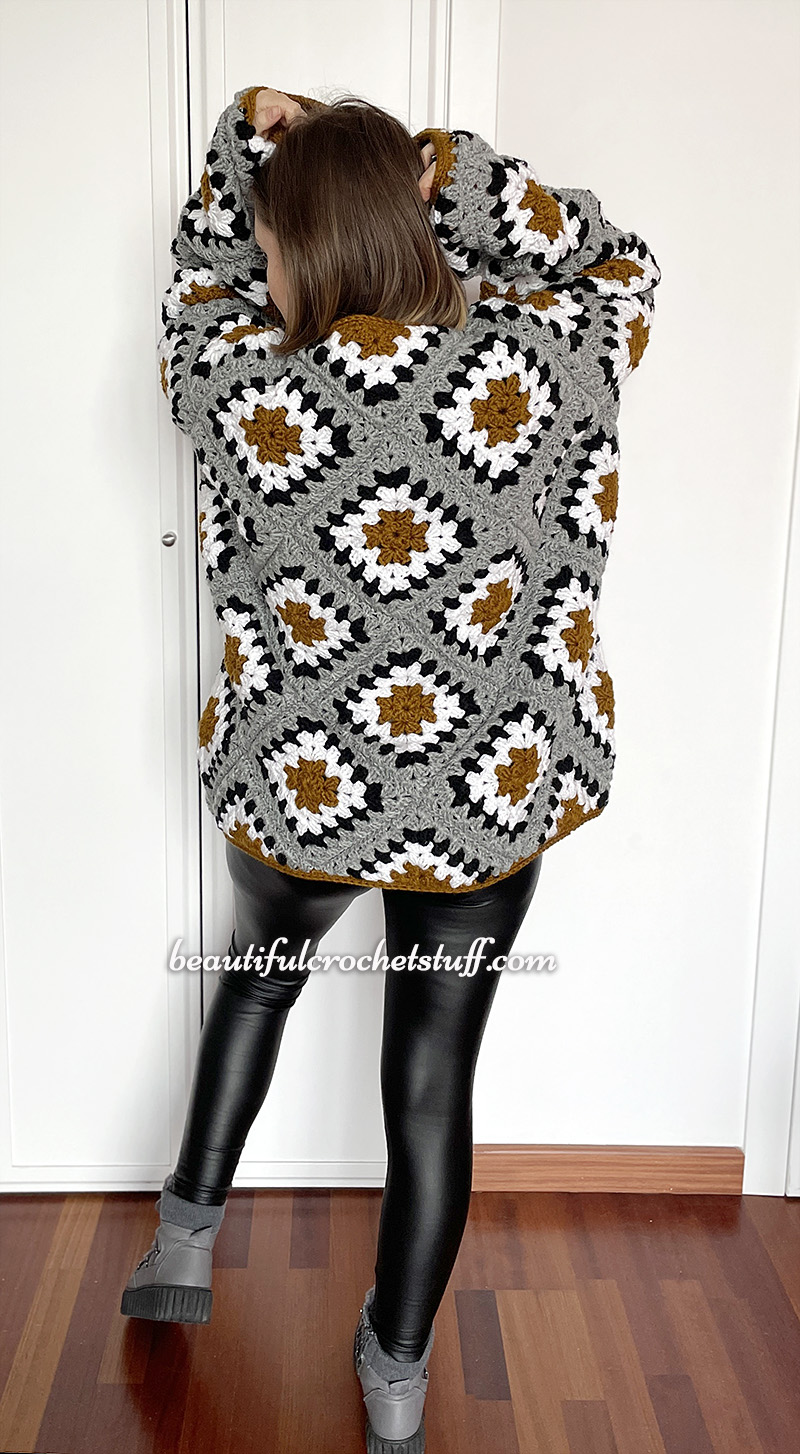 crochet oversized cardigan free pattern 6