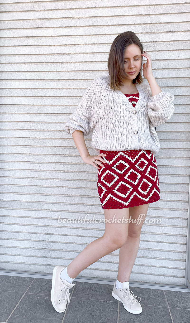 crochet set skirt and top pattern 10