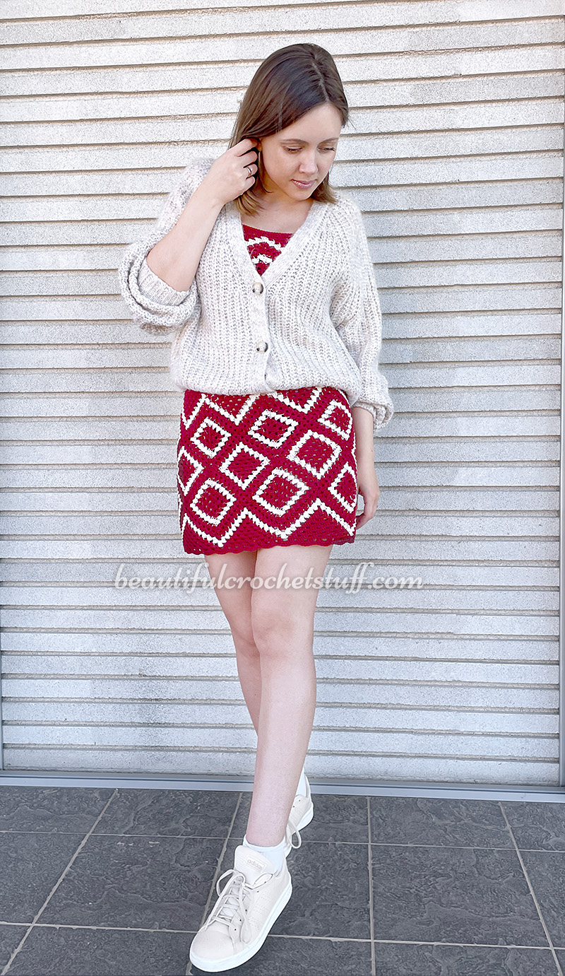 crochet set skirt and top pattern 8