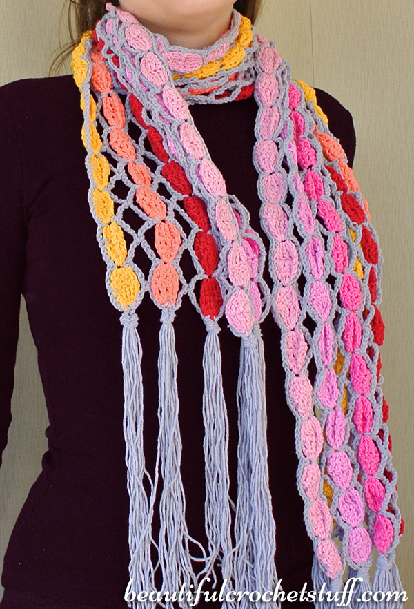 Crochet Colorful Scarf Free Pattern