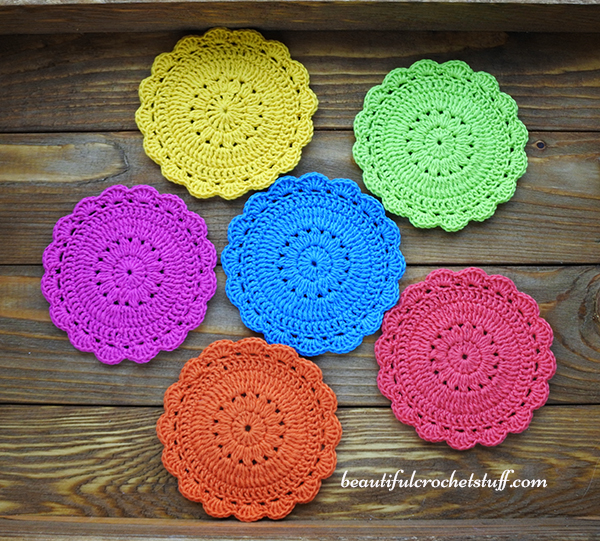 Crochet Square Coaster (Free Pattern) - Annie Design Crochet