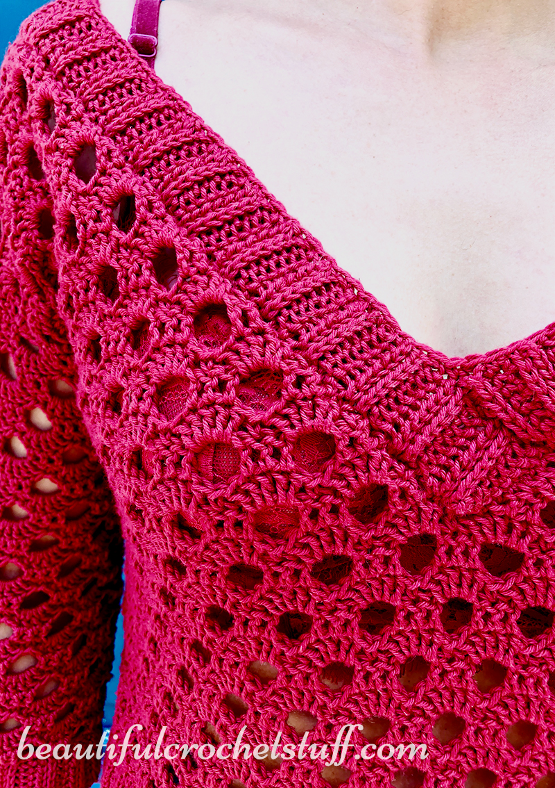 Pullover Crochet V Neck Sweater - Free Pattern » Make & Do Crew