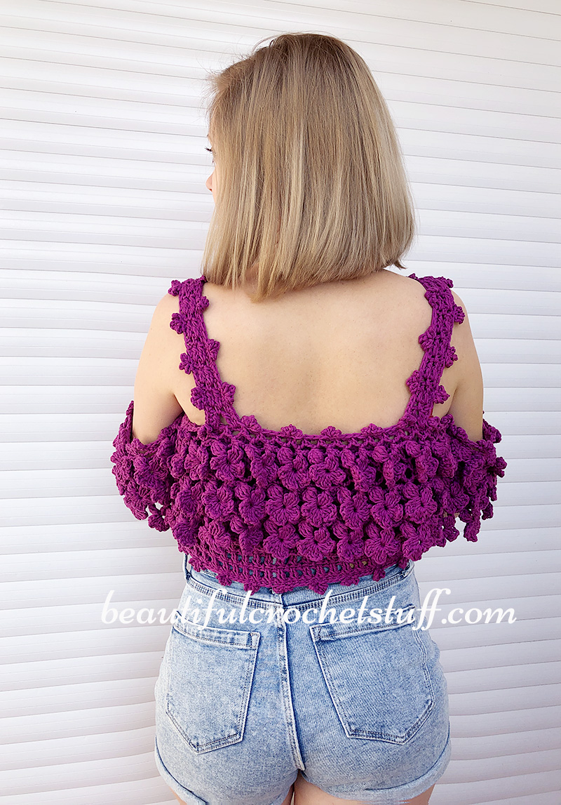 crochet flower top free pattern 5