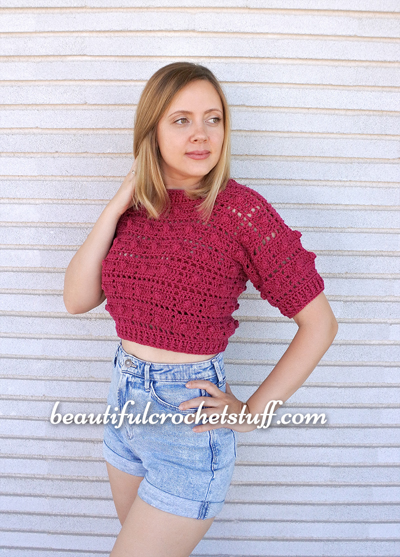 crochet bobble sweater free pattern