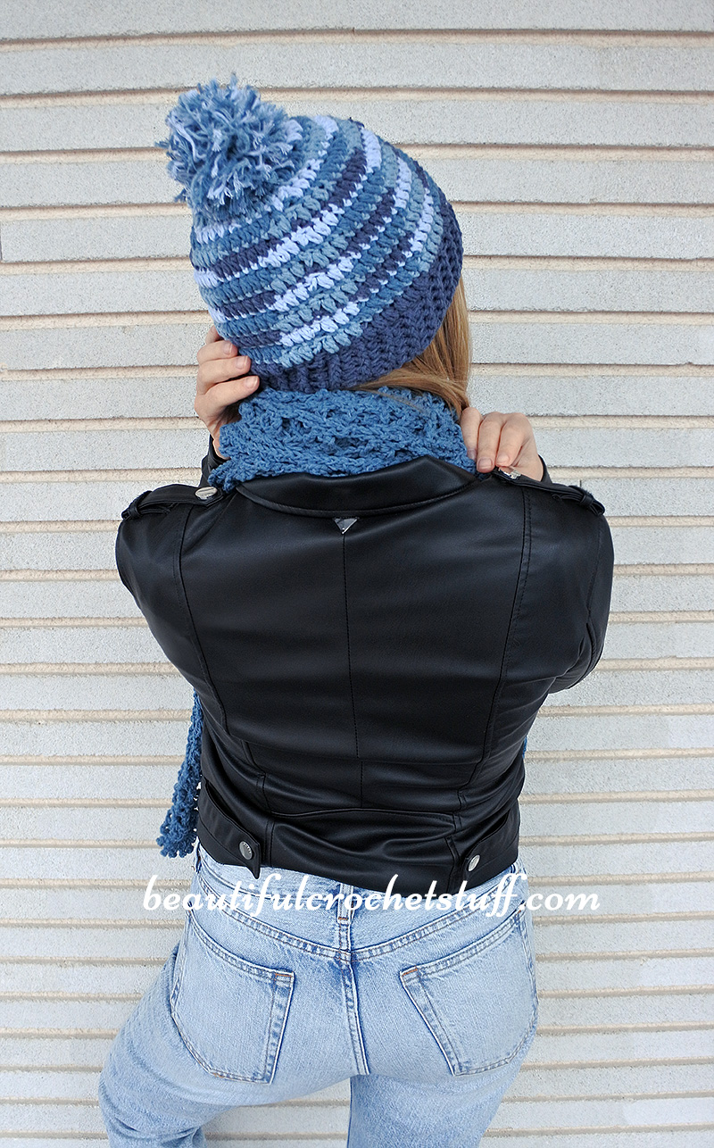 crochet lace scarf and beanie free pattern 4