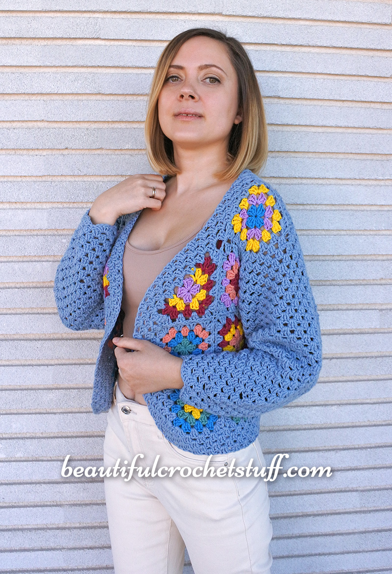 crochet granny square jacket