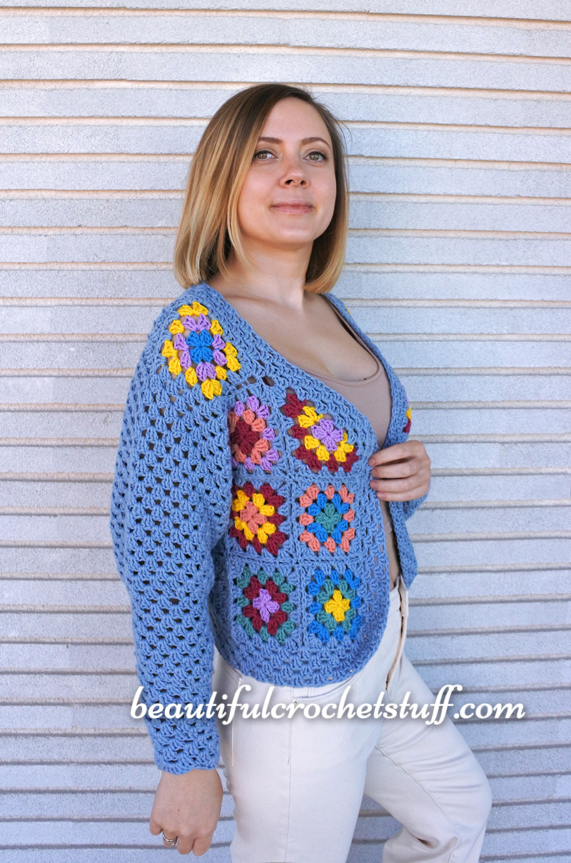 crochet granny square jacket free pattern