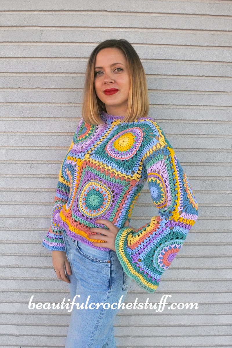 crochet square sweater free pattern