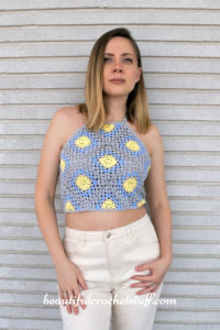 CROCHET GRANNY SQUARE HALTER TOP FREE PATTERN | Beautiful Crochet Stuff