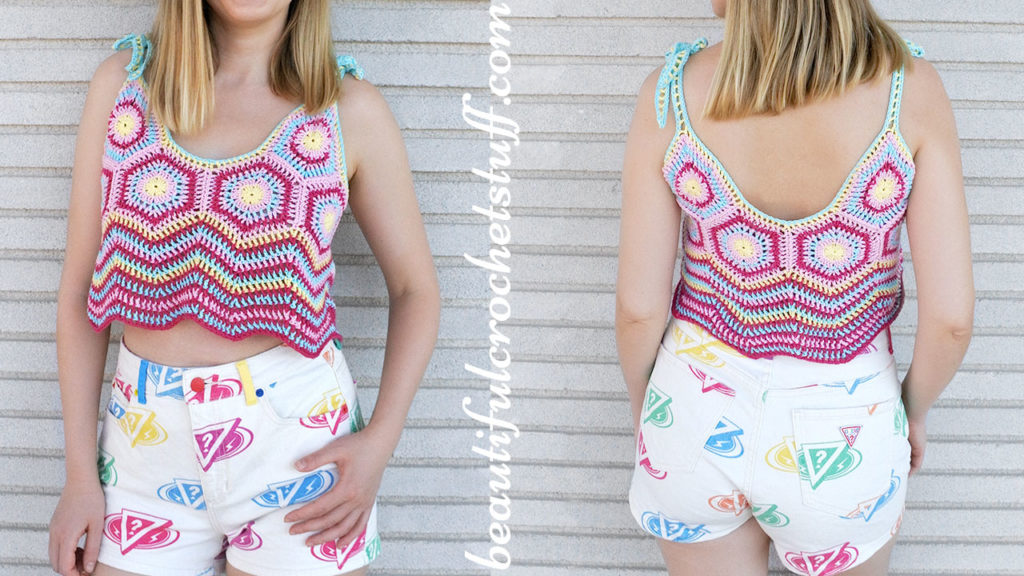 Crochet Hexagon Wave Tank Top Free Pattern | Beautiful Crochet Stuff