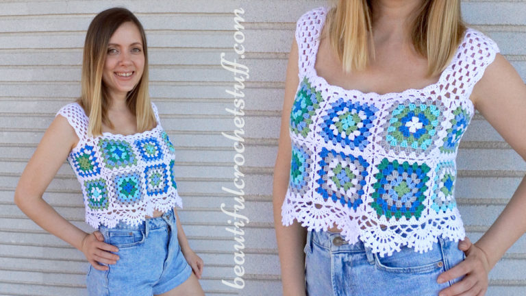 CROCHET CLASSIC GRANNY SQUARE TOP FREE PATTERN | Beautiful Crochet Stuff