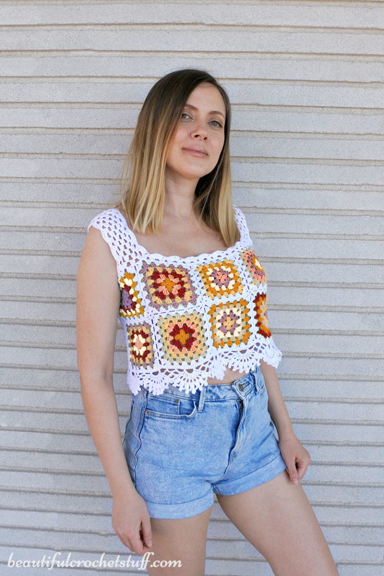 CROCHET CLASSIC GRANNY SQUARE TOP FREE PATTERN | Beautiful Crochet Stuff