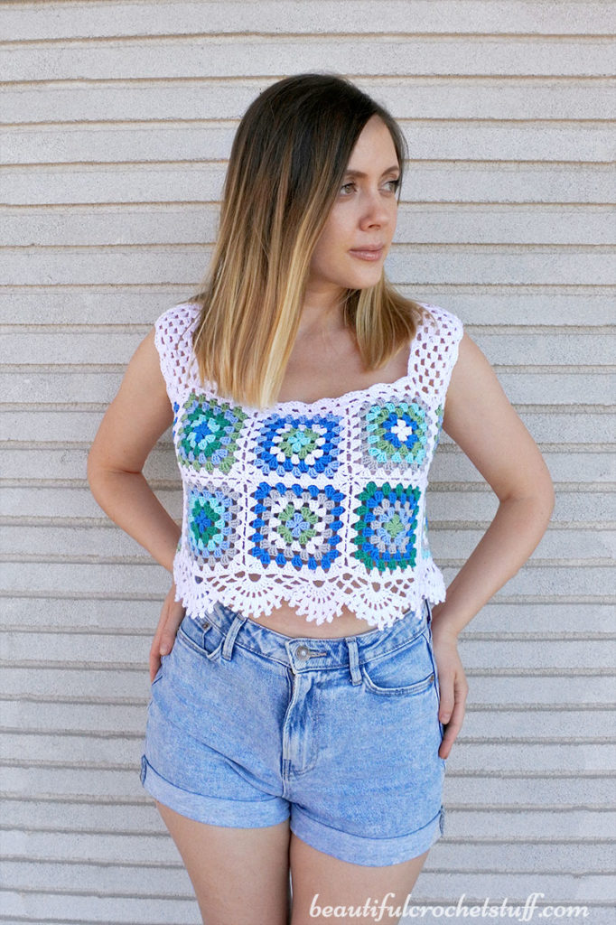 CROCHET CLASSIC GRANNY SQUARE TOP FREE PATTERN | Beautiful Crochet Stuff