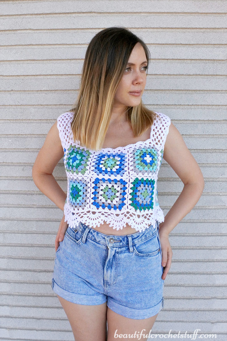 CROCHET CLASSIC GRANNY SQUARE TOP FREE PATTERN | Beautiful Crochet Stuff