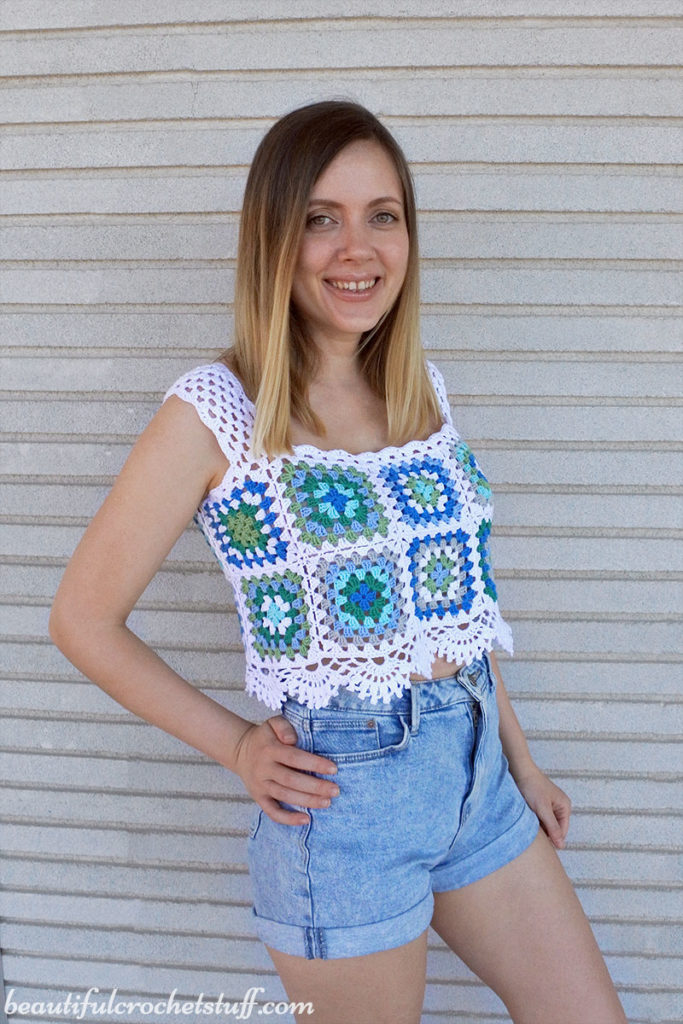 CROCHET CLASSIC GRANNY SQUARE TOP FREE PATTERN | Beautiful Crochet Stuff