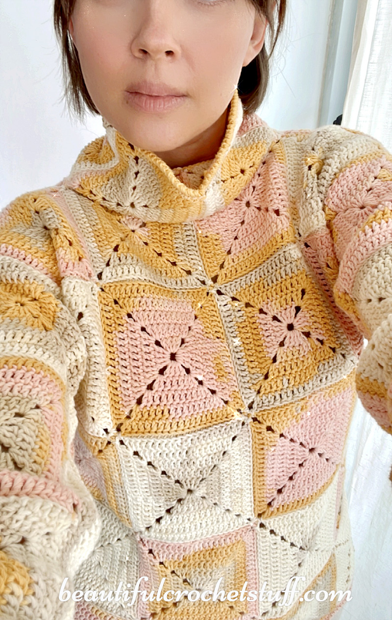 crochet granny square sweater pattern
