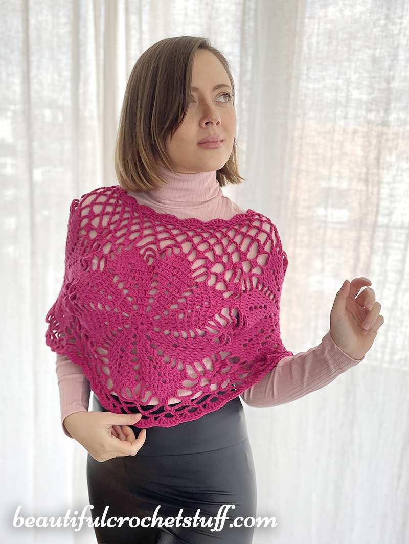 crochet cape poinsetia pattern