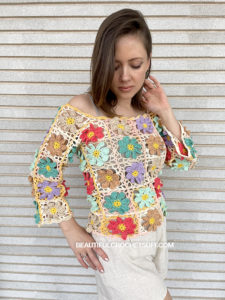 CROCHET FLOWER TOP PATTERN | Beautiful Crochet Stuff