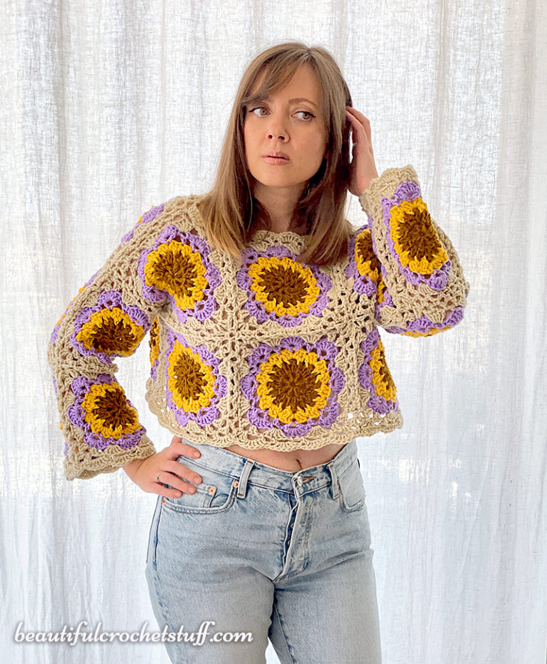 Crochet Flower Sweater Pattern | Beautiful Crochet Stuff